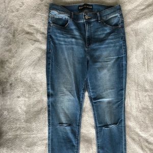 Express ripped knee jeans.